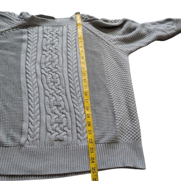 Twigg + Feather Blair Sweater Grey Cable Knit Relaxed Fit Cabin Retro Women's XS - Picture 12 of 12